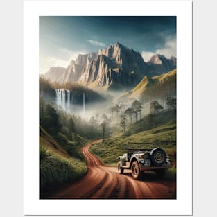 Antique offroad car Posters and Art